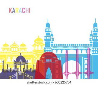 Ventana emergente de Karachi en archivo vectorial editable