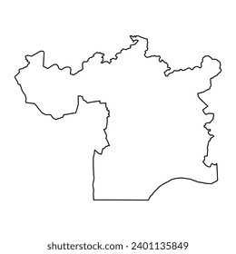 Karaganda region map, administrative division of Kazakhstan. Vector illustration.