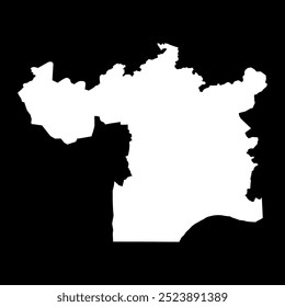 Karaganda region map, administrative division of Kazakhstan. Vector illustration.