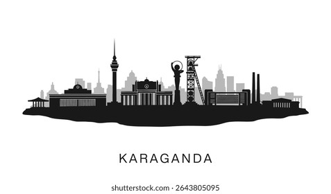 Karaganda Skyline Cityscape Minimalist City.