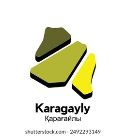Karagayly map vector illustration modern, illustrated Map of Kazakhstan element graphic illustration design template