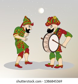 Karagoz and hacivat, ramadan drummer, ramadan, shadow game, islamic, ramadan kareem, gölge oyunu, puppet, ramadan mubarak, osmanlı, drummer, drum, Ramazan Davulcusu, Ottoman, playing drum, muslim