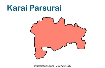 Mapa da subdivisão de Karai Parsurai, Distrito de Nalanda, Estado de Bihar, República da Índia, Governo de Bihar, Território indiano, Índia Oriental, política, aldeia, turismo