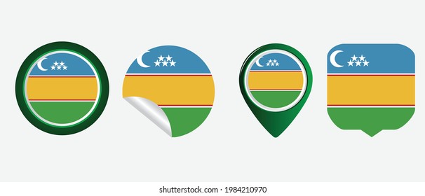 karakalpakstan flag. flat icon symbol vector illustration