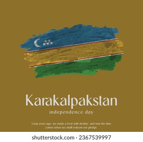 Karakalpakstan Flag Made of Glitter Sparkle Brush Paint Vector, Celebrating Karakalpakstan Independence Day.