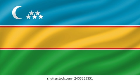 Karakalpakstan flag waving. Background. Vector