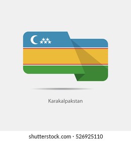 Karakalpakstan national flag on a white background with shadow. vector illustration