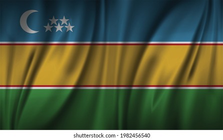 bandera ondulada de karakalpakstan, disposición plana, ilustración vectorial
