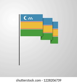 Karakalpakstan waving Flag creative background