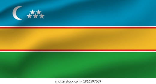 Karakalpakstan waving flag vector editable