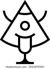 Icono de karakasakozou. Diseño de estilo lineal delgado aislado sobre fondo blanco