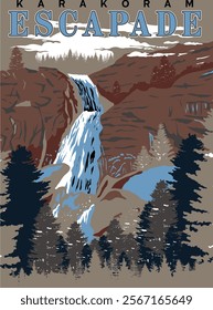 karakoram escape scenary artwork for tshirt printing