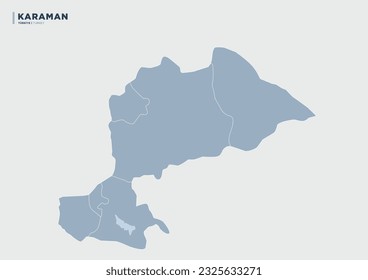 
Provincia de Karaman, Turquía, mapa de la provincia.