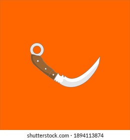 armas de karambit, para web ui ux, diseño simple de vector plano