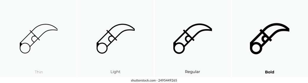 karambit icon. Thin, Light Regular And Bold style design isolated on white background