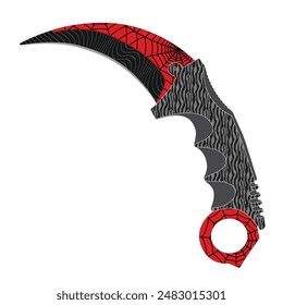Cuchillo Karambit - CS GO Spider Theme Knife - Cuchillo ofensivo global Counter Strike para armas de juego - Cuchillos Karambit Spider Web Theme Spider Man Theme Karambit 