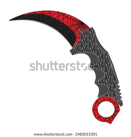 Karambit knife - CS GO Spider Theme Knife - Counter Strike Global Offensive knife for Game Game Weapons - Karambit Spider Web Theme knives Spider Man Theme Karambit 