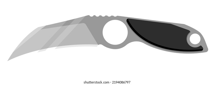 Karambit knife. Cute karambit knife isolated on white background. Vector illustration