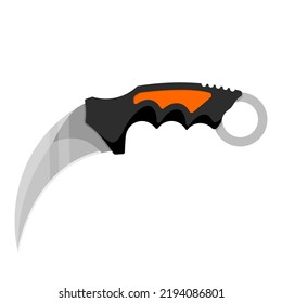 Karambit knife. Cute karambit knife isolated on white background. Vector illustration