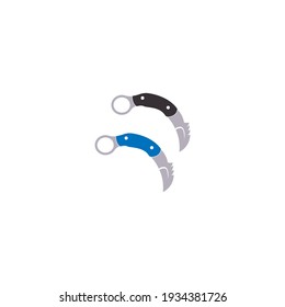 Karambit knife icon logo design vector template