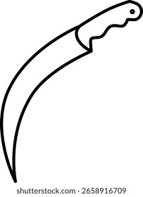 Ilustración vectorial de icono de contorno de cuchillo de Karambit