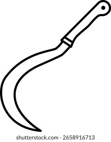 Ilustración vectorial de icono de contorno de cuchillo de Karambit