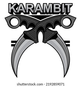 karambit knife vector logo, vector EPS 10