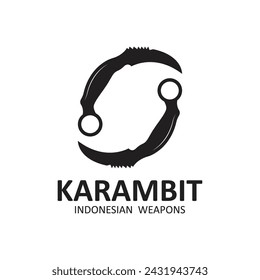 Karambit Messer Vektor-Logo, Indonesische traditionelle Waffen. Dieses Logo ist für Kampfsport, Schmiedekunst und Nahkampf geeignet