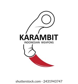 Karambit Messer Vektor-Logo, Indonesische traditionelle Waffen. Dieses Logo ist für Kampfsport, Schmiedekunst und Nahkampf geeignet