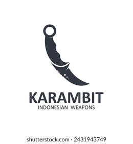 karambit knife vector logo, Indonesian traditional weapons. This logo is suitable for martial arts, blacksmithing, and close combat