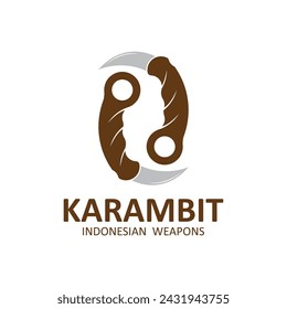 karambit knife vector logo, Indonesian traditional weapons. This logo is suitable for martial arts, blacksmithing, and close combat