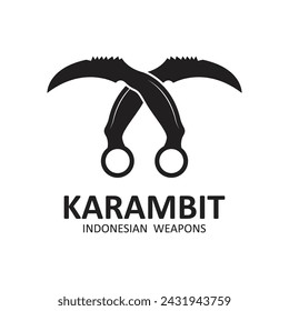 karambit knife vector logo, Indonesian traditional weapons. This logo is suitable for martial arts, blacksmithing, and close combat