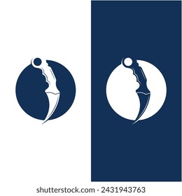 logotipo de cuchillo karambit vector, armas tradicionales indonesias. Este logotipo es adecuado para artes marciales, herrería y combate cuerpo a cuerpo