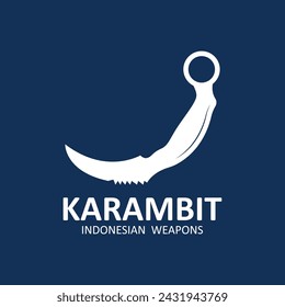 logotipo de cuchillo karambit vector, armas tradicionales indonesias. Este logotipo es adecuado para artes marciales, herrería y combate cuerpo a cuerpo
