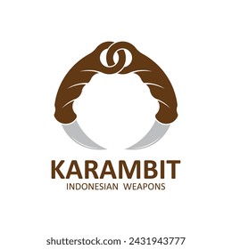 karambit knife vector logo, Indonesian traditional weapons. This logo is suitable for martial arts, blacksmithing, and close combat