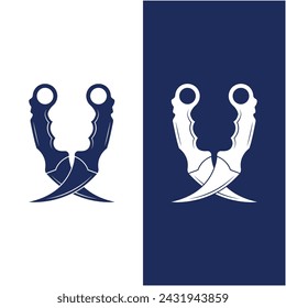 karambit knife vector logo, Indonesian traditional weapons. This logo is suitable for martial arts, blacksmithing, and close combat