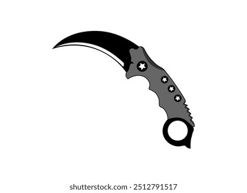 Ilustración vectorial de diseño de armas Karambit.