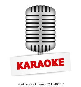 Karaoke banner with a microphone, vector eps10 illustration