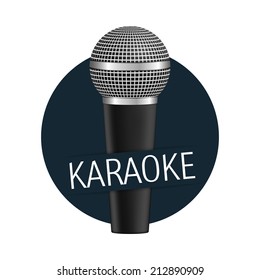 Karaoke banner with a microphone, vector eps10 illustration
