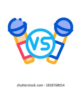 Karaoke Battle Icon Vector. Outline Karaoke Battle Sign. Color Isolated Contour Symbol Illustration