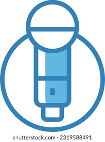 Karaoke Blue Icon - Single Icon, Vector
