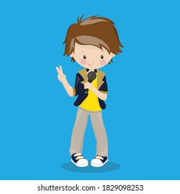 karaoke boy design vector illustration
