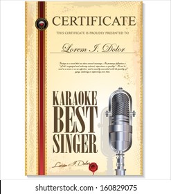 Karaoke certificate template, best singer