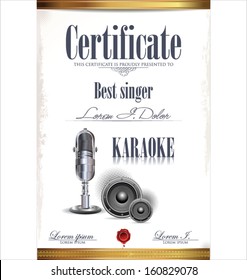 Karaoke certificate template, best singer