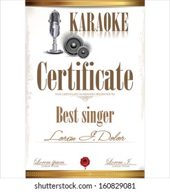 Karaoke certificate template, best singer