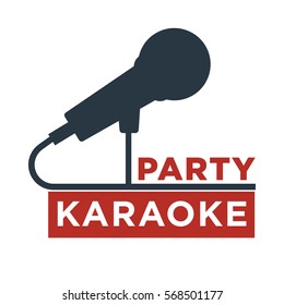 Karaoke club and bar vector labels or logotype design collection set. Vector Illustration. Isolated on white.