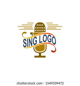  Karaoke club microphone retro song, Exclusive logo design inspiration