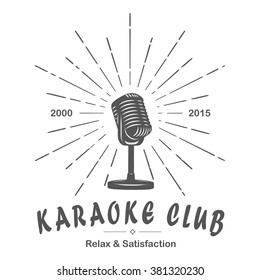 Karaoke Club Microphone Retro Song