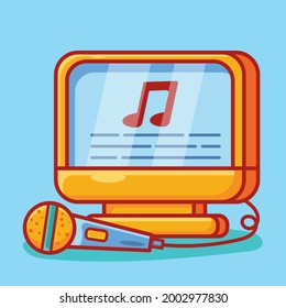 karaoke concept symbol isolated cartoon vector illustration 