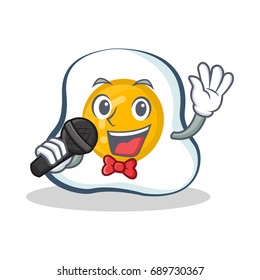 Karaoke fried egg character cartoon